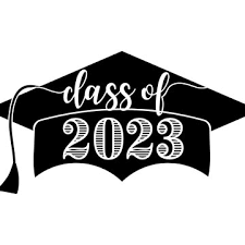  black grad cap that says "Class of 2023"